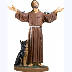 Figurka Św.Franciszka z gołąbkami i psem-Duża 103 cm / na zamówienie